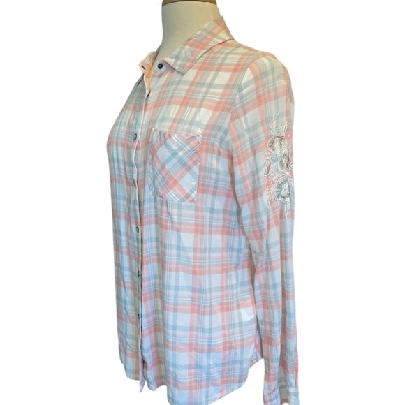 (1217) Shyanne Country Western Embroidered Snap Shirt • Size M • Boho Rodeo Chic - Picture 4 of 7